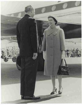 John Diefenbaker with Queen Elizabeth II in Newfoundland