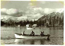 John Diefenbaker fishing with others in the Yukon
