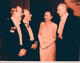 John and Olive Diefenbaker with Vincent Massey and Lester Pearson