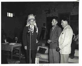 John Diefenbaker in a native headdress