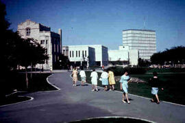 Students walking around the bowl
