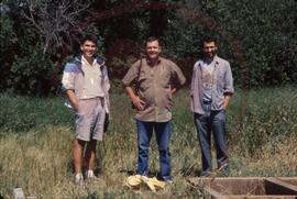 Vance McNab, Dick Moran and Peter at dig site