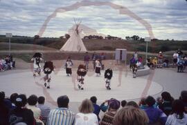 Hopi (New Mexico) buffalo dancers in amphitheatre