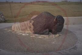 Wanuskewin : Rising Bison sculpture