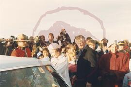 Queen Elizabeth II being escorted to her vehicle