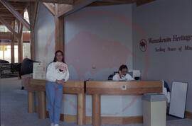 Theresa Hohne with fellow park interpreter at front desk