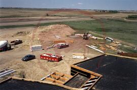 View of construction area from roof