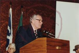 Professor Thomas H.B. Symons, Chairman Historic Sites and Monuments Board of Canada at podium