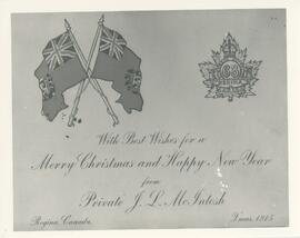 Christmas card from Private J.L. McIntosh